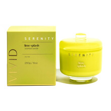 Serenity Vivid Glass Candle With Lid - Lime Splash