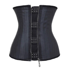 (black zipper, L) Latex Waist Trainer Body Shapercorset Shapewear Women Body Shaper Women's Corset 25 Steel Boned Slimming Underwear