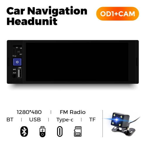 MP5 Player Car Stereo Wireless Carplay Android Multimedia OD1+CAM