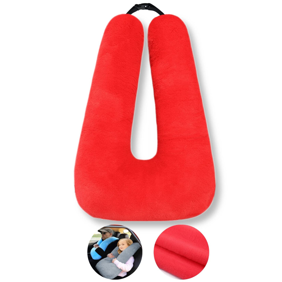 Fhsggp Travel Pillow Car Pillow Kid Car Sleeping The Sleeping Aid For Adults And Kids On Road Trips Kids Travel Pillow Red-image