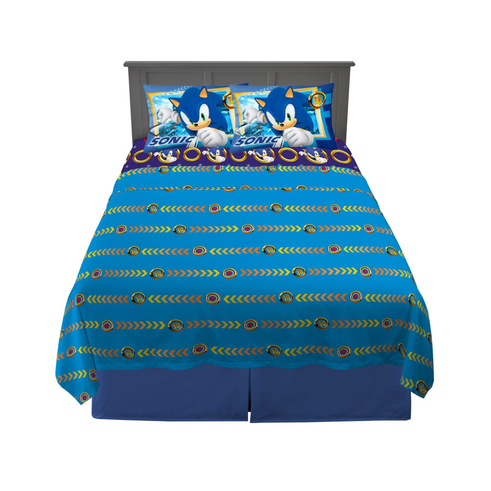 Franco Kids Bedding Super Soft Microfiber Sheet Set  Full  Sonic The Hedgehog  Anime