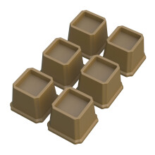 Whynonap Bed Risers 3 Tommer Heavy Duty Sengelevatorer S?t med 6 L?fter op 3000 lbs M?belforh?jere til Sengeramme og Sofa Brun