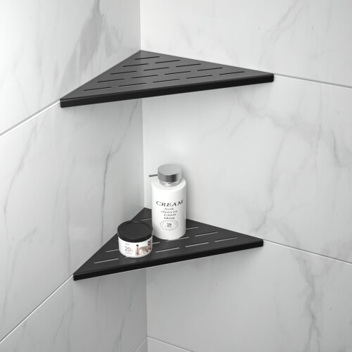 BERNSTEIN - Niche Murale Douche Acier Inoxydable, étagère Rangement Douche Salle De Bain Encastrable Sans Cadre Bs203010 20x30x10cm Noir 92421382