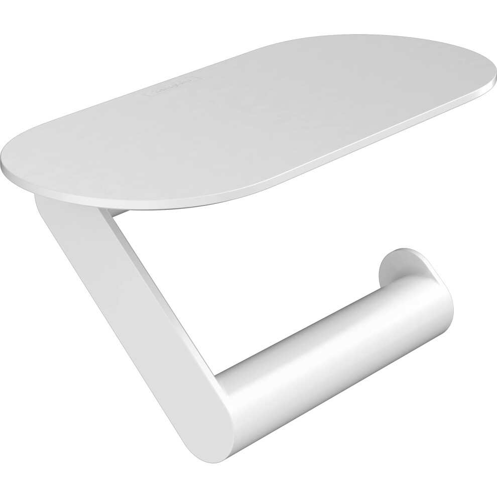 Porte-papier hygi   nique hansgrohe WallStoris 9 pouces avec    tag   re en blanc mat 27928700