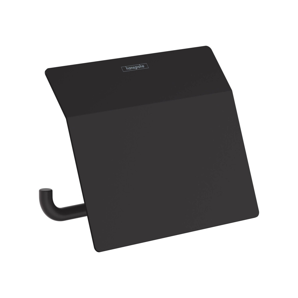 Porte-rouleau de papier hygi   nique Hansgrohe AddStoris 6 pouces avec couvercle en noir mat 41753670