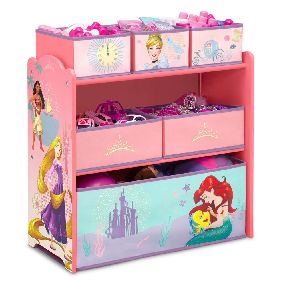 Delta children Design & Store 6 Bin Toy Storage Organizer  Disney Prin
