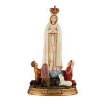 CB Avalon Gallery 100th Anniversary Edition Crowned Our Lady of Fatima Figurine  8Inch  with Children