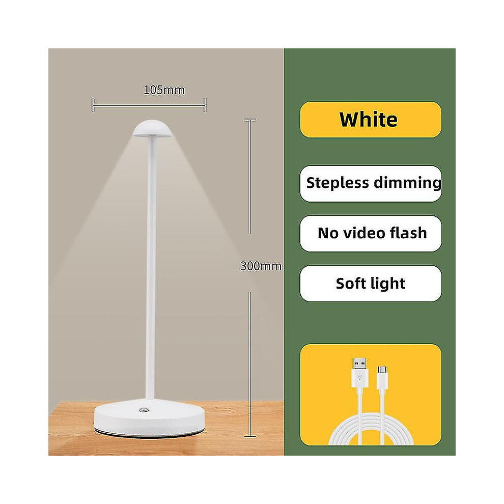 ( A) Rechargeable Table Lamp Creative Dining Touch Led Hotel Bar Coffee Pina Pro Table Lamp Lampada Da Tavolo Decorative Desk Lamp White