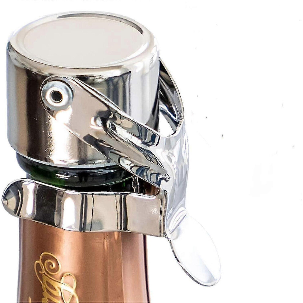 2pcs Champagne Stoppers - Patented Seal (no Pressure Pump Needed) - Professional Grade Champagne Bottle Stopper - Sparklin