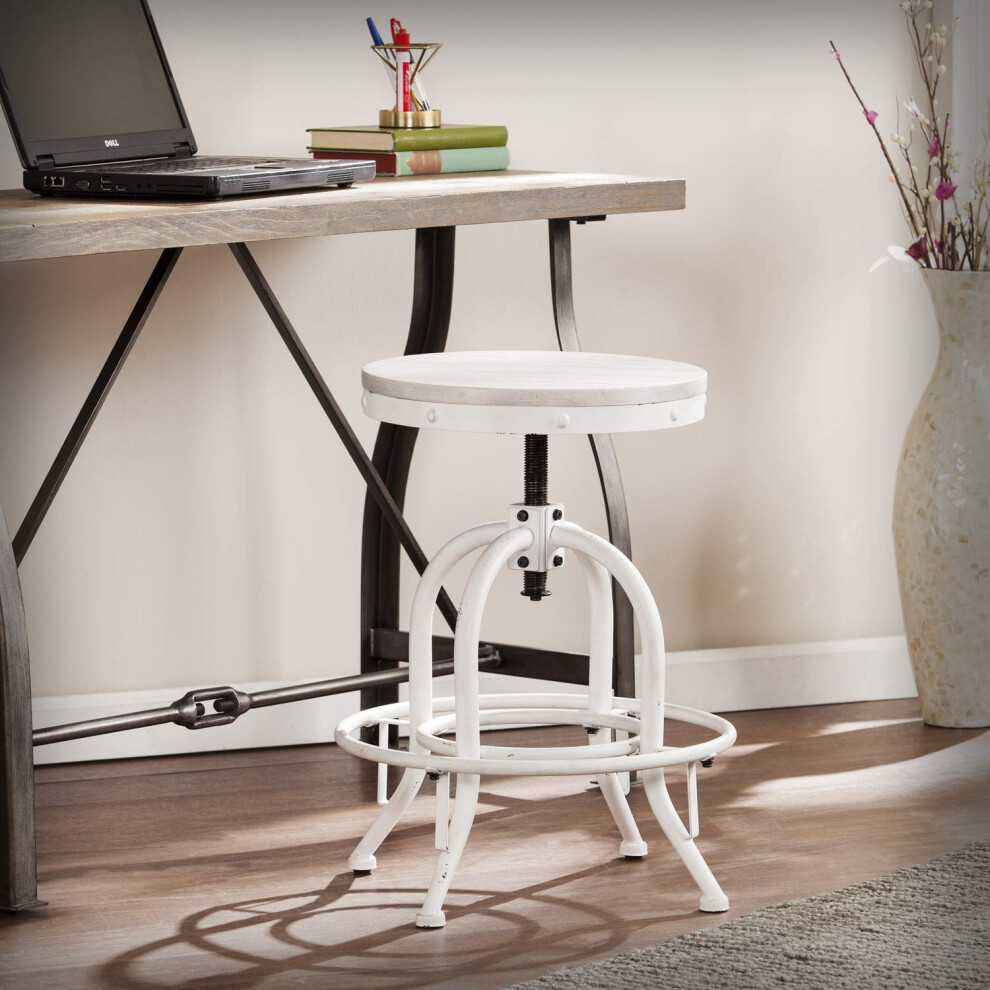 Southern Enterprises Industrial Adjustable Height Swiveling Stool Dis