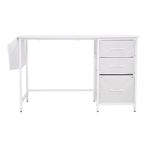 Living And Home Multipurpose White Metal Frame Computer Desk for Home Office 2