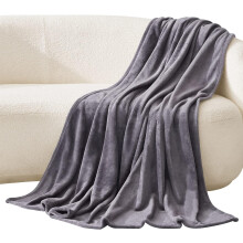 Luxury Soft Fleece Blanket Queen Size 230x230cm Faux Fur Throw Grey