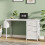 Living And Home Multipurpose White Metal Frame Computer Desk for Home Office 1