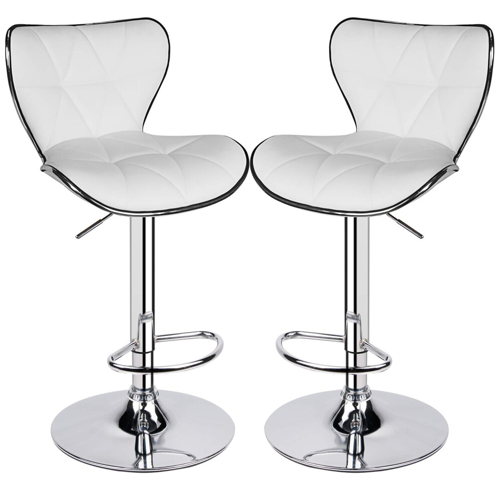 Leader Shell Back Bar Stools Set of 2 Adjustable Bar Stool with Back