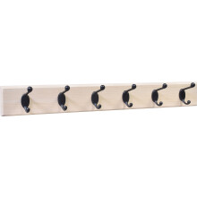 High & Mighty 515768 Coat Rack 6 Crochet Rail Easy Tool sans outil L'installation murale sche maintient jusqu' 50 lb 27 """" Beech & Bronze