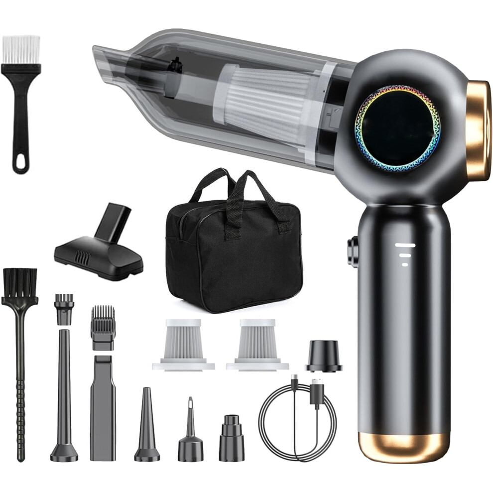 Mini Vacuum Cleaner 22000PA High Power, Portable Handheld Vacuum Cordless, Car Hoover Compressed Air Duster Air Blower for Car Carpets Pet Hair
