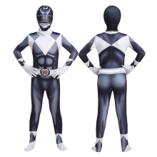 (Black, 170) Mighty Morphin Power Rangers Cosplay Costume Jumpsuit Bodysuit Party Fancy Dress for Kids Aldult