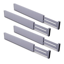 Utoplike Bamboo Drawer Dividers Large Gray Kitchen Drawer Organizers Adjustable Spring Loaded Works in Dresser Bathroom Bedroom Desk 4 pcs