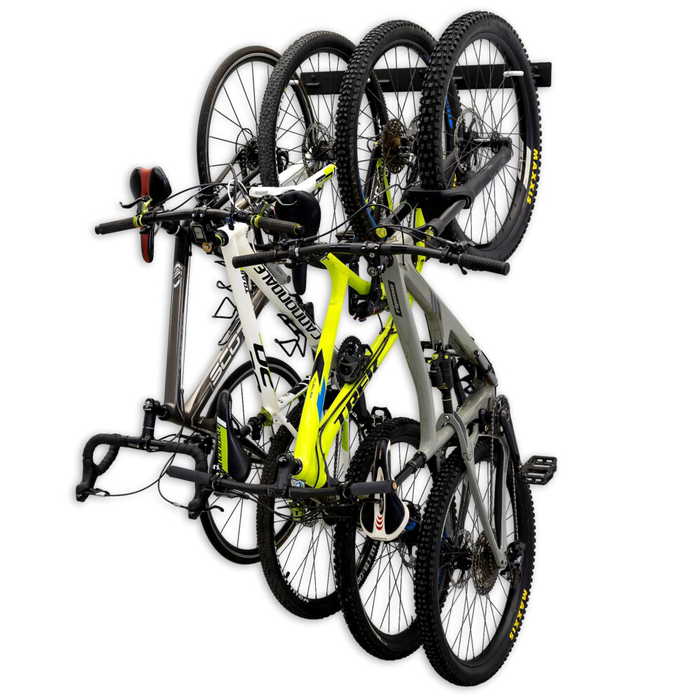 4 Bike Rack for Garage - Solid Steel Extra Heavy Duty BLAT Bike Rack - Garage Wall Mount