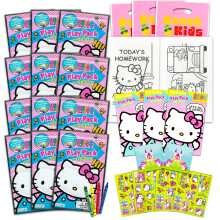 Pacotes de Favoritos de Festa Hello Kitty -- 12 Conjuntos com Adesivos, Livros de Colorir e Lápis de Cera