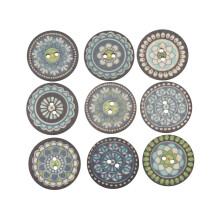 Allinone Stiluri mixte Stiluri Blue Vintage Model Wood Button 2 gauri cusut pentru me?te?uguri de bricolaj