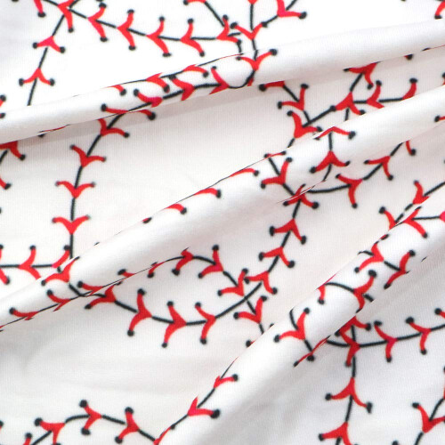 David Angie Baseball Printed Double Brushed Polyester Fabric Soft Smoo 1