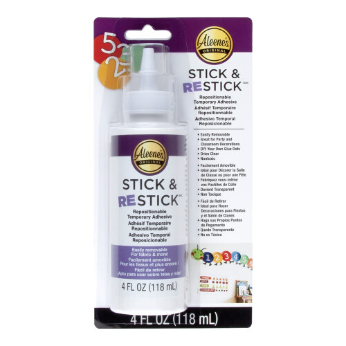 Aleene's Stick & Restick Κόλλα Χειροτεχνίας, Λευκό 7.25 x 3.63 x 1.63