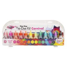 Kit de tie-dye de um etapa de tulipa Carnival Ultra-Colorful Results All-in-1 Kit iniciante para projetos de moda divertidos 12 cores