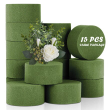 TAOPE 15 Stck Blumensteckschaum, grner Block fr knstliche Blumen, runde Nass- und Trockenschaumsteine, Floristenschaum fr Blumenarrangements