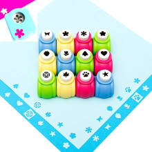 12 stk. H?ndv?rkshullepunchformer s?tter en lille papirstuncher til b?rn Single Crafting Scrapbook Punches Star Butterfly Leaf Christmas Tree.Hea
