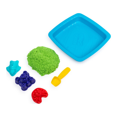 Κινητή Άμμος, Σετ Παιχνιδιού Sandbox με 1lb Πράσινης Άμμου και 3 Μούλντ, για Ηλικίες 3+ 2