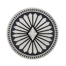 Bezelry 10 buc nasturi cu tija metalica din flori cu diamante. 25 mm (1 inch) (argint antic)