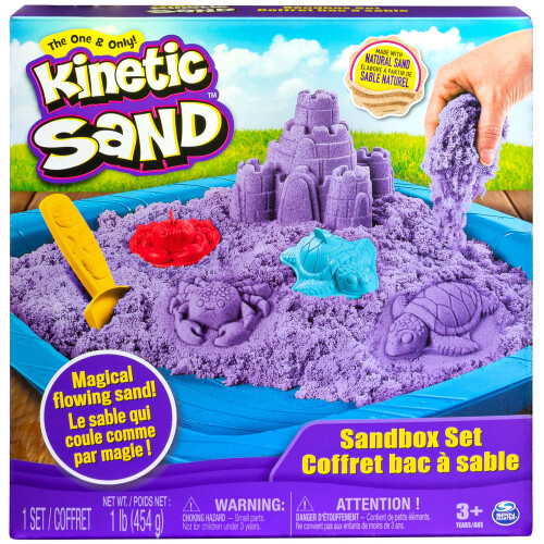 Κινητή Άμμος, Σετ Sandbox με 1lb Μωβ και 3 Μούτρες, για 3+ ετών
