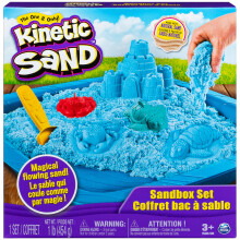 Set di sabbiera Kinetic Sand per bambini con 1 libbra di sabbia blu naturale e 3 Mol