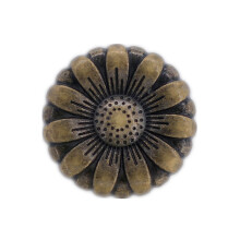 Bezelry 12 buca?i butoane cu tije metalice din flori de diminea?a. 14 mm (9/16 inchi) (alama antica)