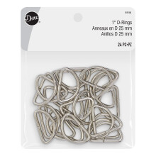Dritz D Rings 1in Nickel Bag & Tote Accessories 1"""" 24ct