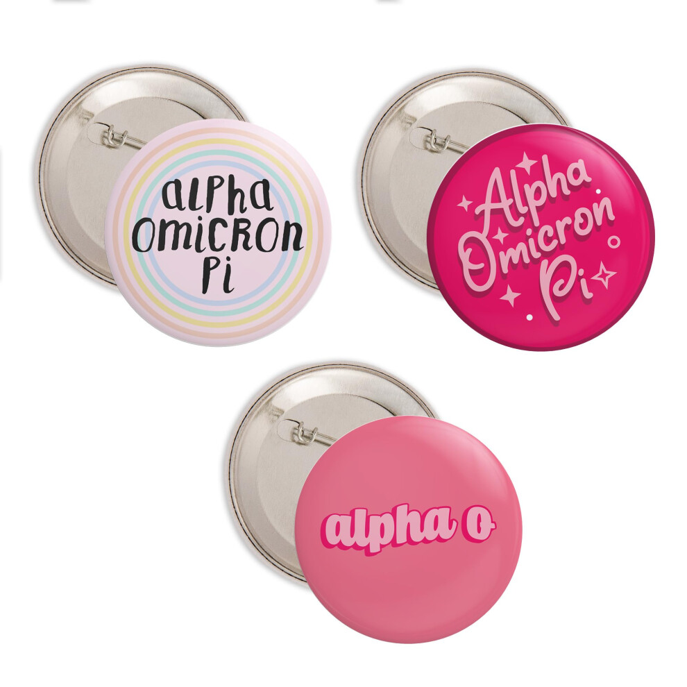 Desert Cactus Alpha Omicron Pi Sorority Lot de 3 boutons variés avec épingle au dos 225 pouces