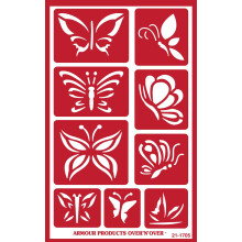Armour Etch Over N Over Stencil Butterflies-Over 'N Glass Etching Sten