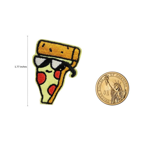 Patch dragu? cu pizza amuzanta fier brodat pe patch 1