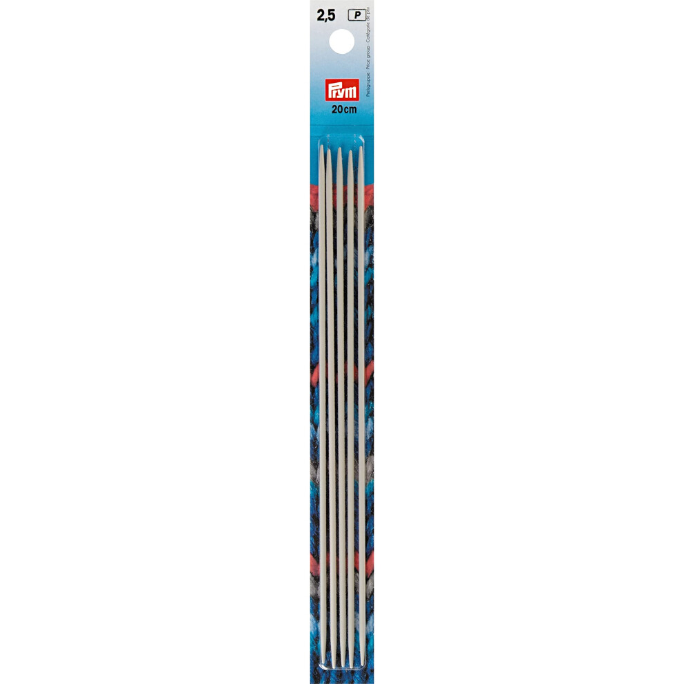 Prym 8"" Double Point Aluminum Knitting Needles  2.5mm