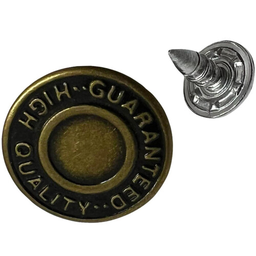 50Pcs Hammer on Denim Jean Jacket Buttons 17mm Brass Replacement Studs 2