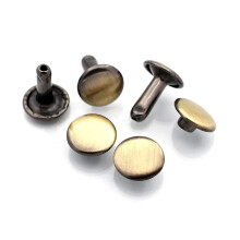 CRAFTMEMORE 9 mm h?tte x 8 mm stolpe l?dernitter Dobbelt h?tte nitter R?rformet metal Rapid nitstuds L?derh?ndv?rk 50 s?t (8 mm stolpe b?rstet me