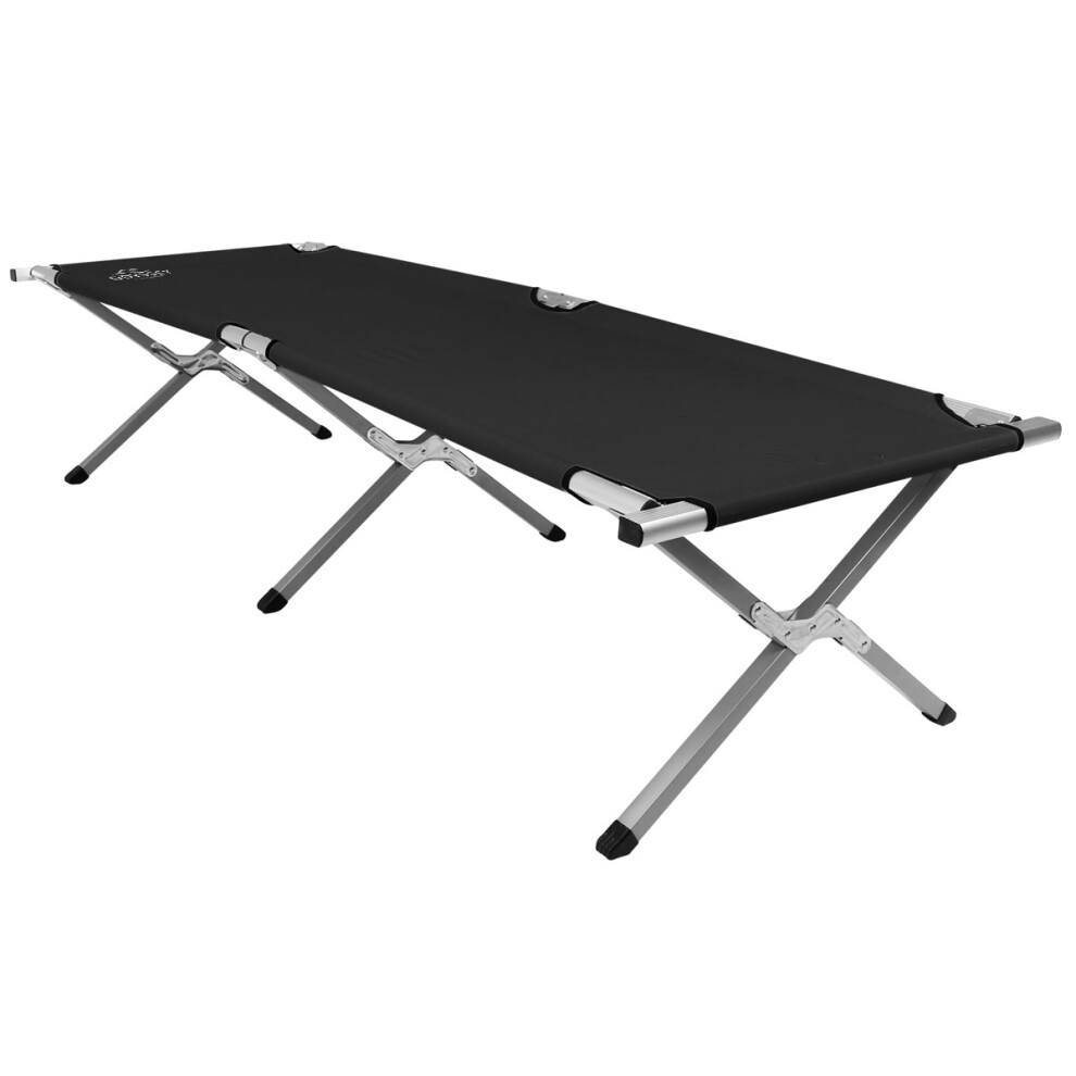 Charles Bentley Odyssey Single Folding Portable Camp Bed Heavy Duty Lightweight - Black