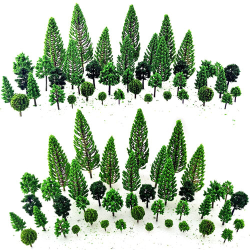 SaktopDeco 40 PCS Μινιατούρες Δέντρα ΜBushes Δέντρα Diorama Σκηνικά Τρένου 2
