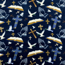 Pico Textiles 2 Yards Bolt - Christian Prayer Bible Fleece Fabric - So