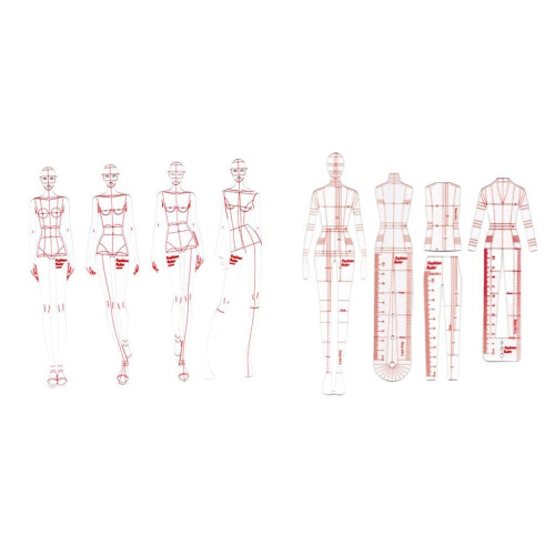DYNWAVE 8 Pcs French Curve Template Ruler Set Sewing Humanoid Patterns