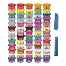 PlayDoh Ultimate Color Collection 65Pack of Modeling Compound NonToxic 1Ounce Fun Size Cans Includes Sapphire Sparkle C