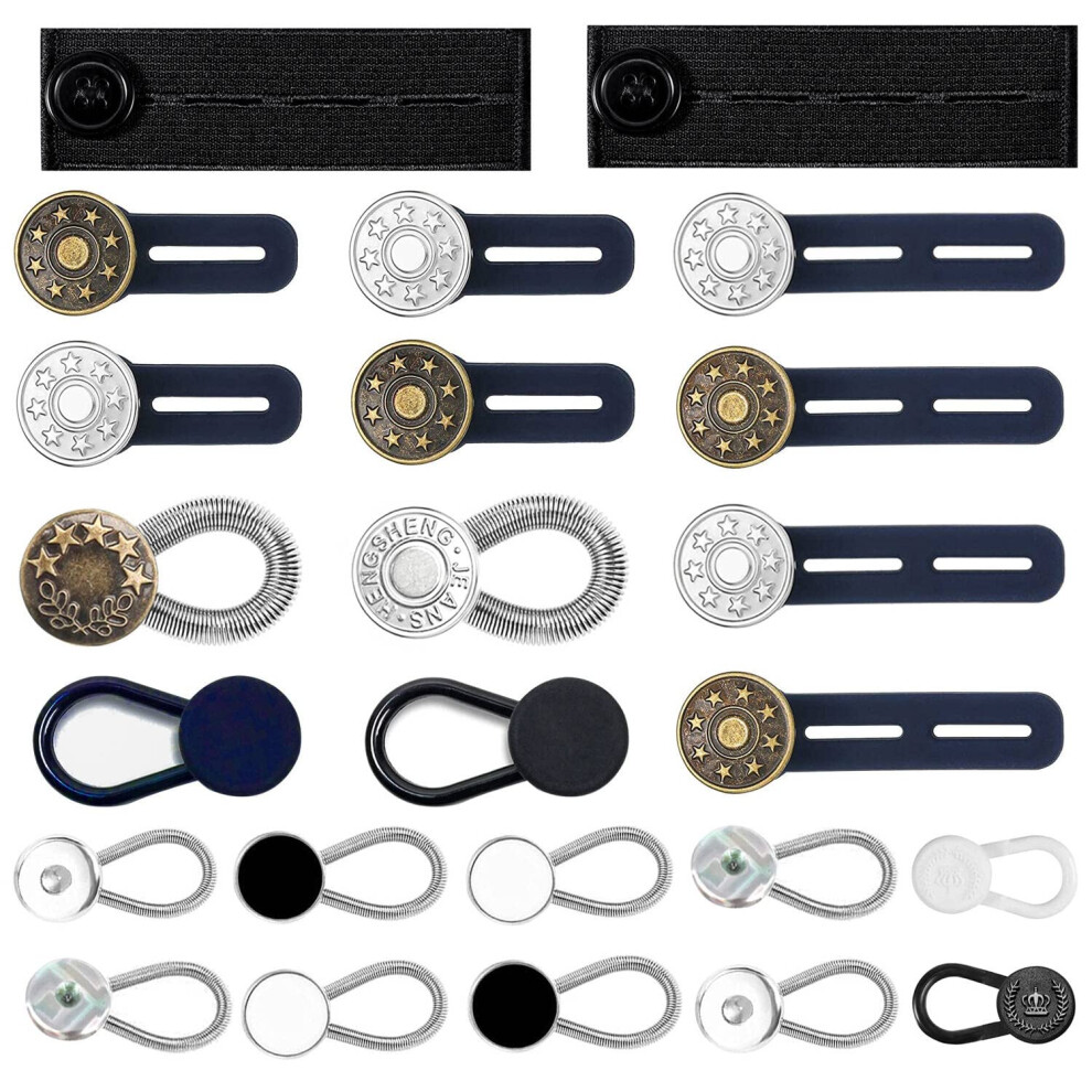24 Pcs Extender Button Set  Flexible Adjustable Elastic Waist Extender-image-OPC-PFM7RXW-NEW