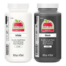 Set Apple Barrel PROMOABWB με 2 Χρώματα Ακρυλικής Πινελιάς Μαύρο-Άσπρο, 16 Fl Oz (Συσκευασία 2)