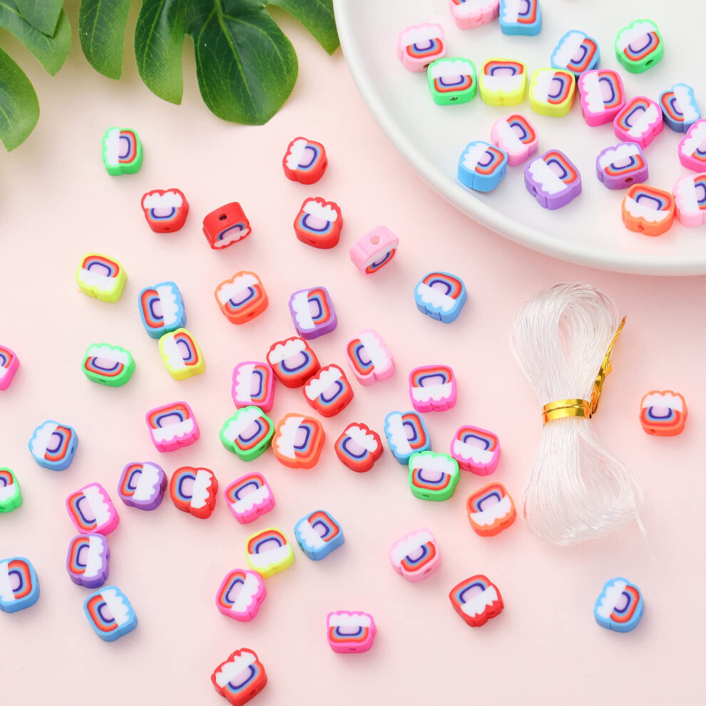100 stuks kleurrijke regenboog polymeer klei spacer kralen voor vrouwen sieraden ma